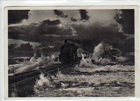 Hindenburgdamm nach Sylt,Niebüll D-Zug Eisenbahn 1930 Hindenburgdamm nach Sylt,Niebüll D-Zug Eisenbahn 1930