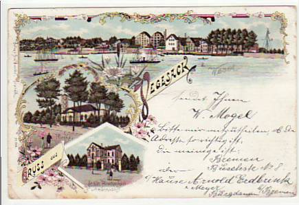 Bremen-Vegesack an der Weser Litho 1898 Bremen-Vegesack an der Weser Litho 1898