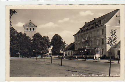 Lötzen Ostpreussen Kirche und Kaiserhof ca 1940 Lötzen Ostpreussen Kirche und Kaiserhof ca 1940