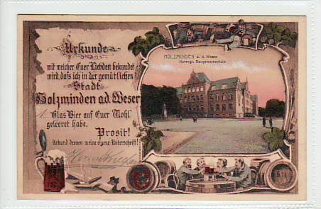 Holzminden an der Weser Bier Werbung 1910 Holzminden an der Weser Bier Werbung 1910