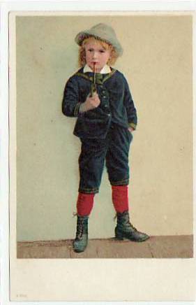 Kinder Künstlerkarte , Pfeife Rauchen Kinder Künstlerkarte , Pfeife Rauchen