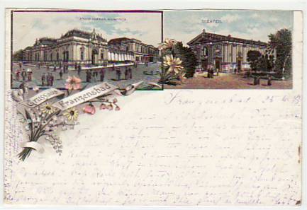 Franzensbad CSSR Litho Theater und Badehaus 1895 Vorläufer Franzensbad CSSR Litho Theater und Badehaus 1895 Vorläufer