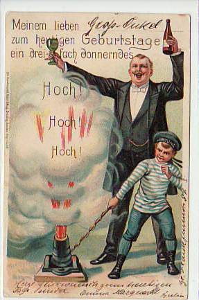 Glückwunsch zum Geburtstag Prägekarte Litho 1903 Glückwunsch zum Geburtstag Prägekarte Litho 1903