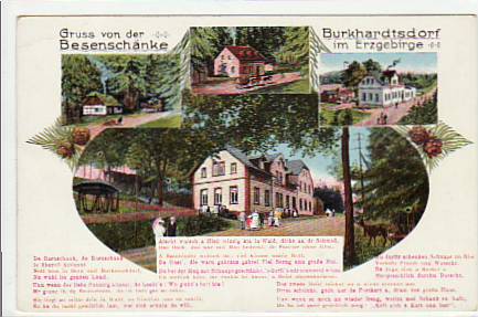 Burkhardtsdorf Erzgebirge Besenschänke ca 1910 Burkhardtsdorf Erzgebirge Besenschänke ca 1910