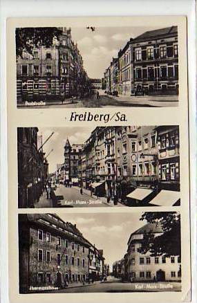 Freiberg in Sachsen Poststrasse ,Karl-Marx-Strasse 1955 Freiberg in Sachsen Poststrasse ,Karl-Marx-Strasse 1955