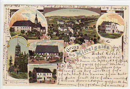 Mittelsaida Grosshartmannsdorf Litho von 1901,Großhartmannsdorf Mittelsaida Grosshartmannsdorf Litho von 1901,Großhartmannsdorf