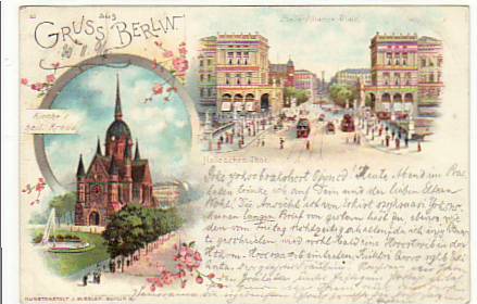 Berlin Kreuzberg Belle-Alliance-Platz Litho 1896