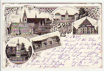 Zerbst Litho AK von 1897 Zerbst Litho AK von 1897