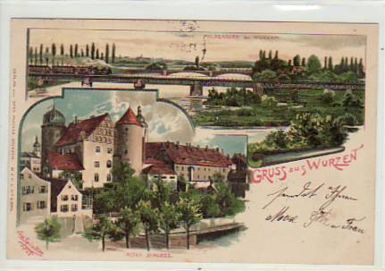 Wurzen mit Muldenauen Eisenbahn-Brücke 1902 Wurzen mit Muldenauen Eisenbahn-Brücke 1902