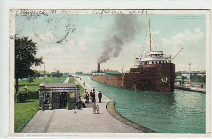 Frachtschiffe-Binnenschiffe Sault Sainte Marie Mich USA 1909