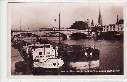 Frachtschiffe-Binnenschiffe Rouen-Le Pont Corneille