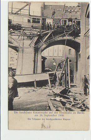Berlin Schöneberg Hochbahn Eisenbahn Katastrophe 1908 Berlin Schöneberg Hochbahn Eisenbahn Katastrophe 1908