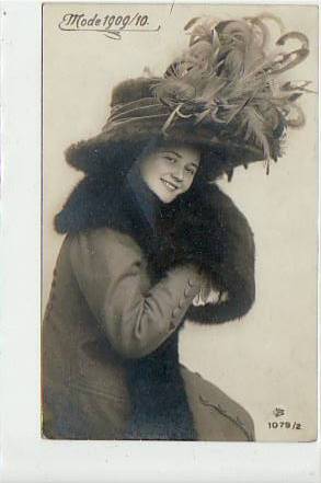 Frauen Mode Hut Foto Karte 1910