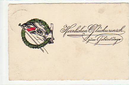 Glückwunsch zum Geburtstag Prägekarte Patriotische AK 1918 Glückwunsch zum Geburtstag Prägekarte Patriotische AK 1918