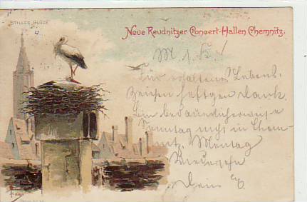 Chemnitz Konzert-Hallen Storch Künstlerkarte 1907 Chemnitz Konzert-Hallen Storch Künstlerkarte 1907