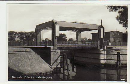 Neusalz an der Oder Neumark Hafenbrücke ca 1935