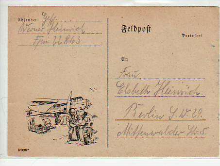 Flugzeuge Luftwaffe Militär 2.WK Feldpostkarte