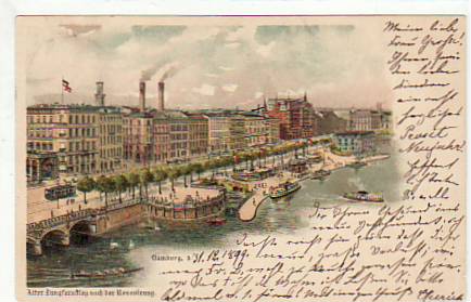 Hamburg Litho Ansichtskarte von 1899 Hamburg Litho Ansichtskarte von 1899