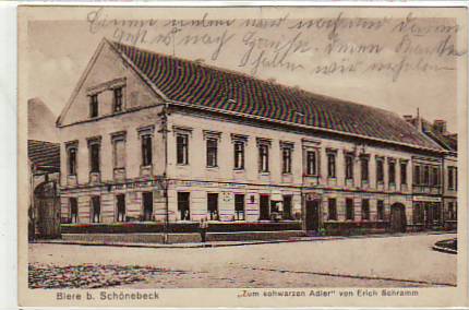 Biere bei Schönebeck an der Elbe Restaurant Zum schwarzen Adler 1931 Biere bei Schönebeck an der Elbe Restaurant Zum schwarzen Adler 1931