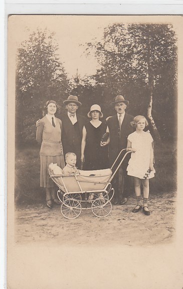 Kinder Foto Karte Kinderwagen ca 1910