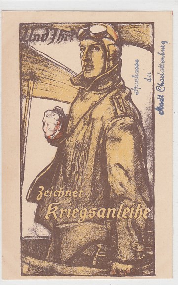 Flieger Helft uns Fliegen Kriegsanleihe 1.WK Propaganda vor 1918