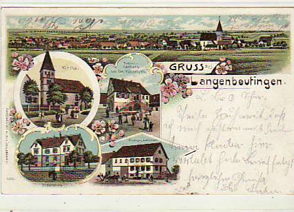 Langenbeutingen bei Öhringen , Neustadt am Kocher , Langenbrettach Litho 1906 Langenbeutingen bei Öhringen , Neustadt am Kocher , Langenbrettach Litho 1906
