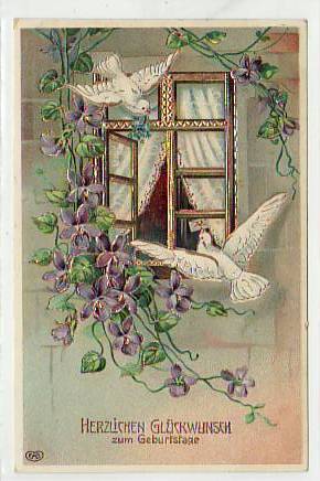 Glückwunsch zum Geburtstag Tauben 1912 Glückwunsch zum Geburtstag Tauben 1912