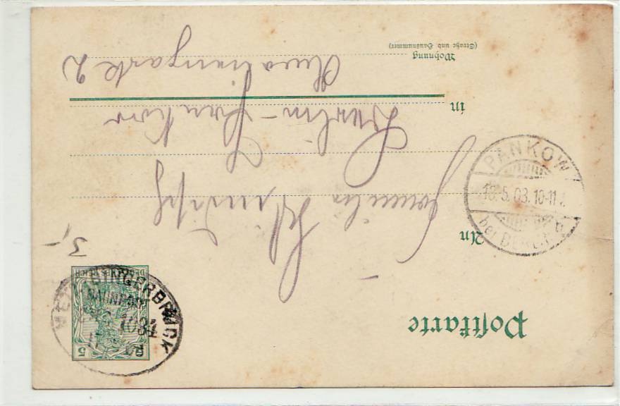 Bahnpoststempel Metz-Bingerbrück auf Postkarte 1903