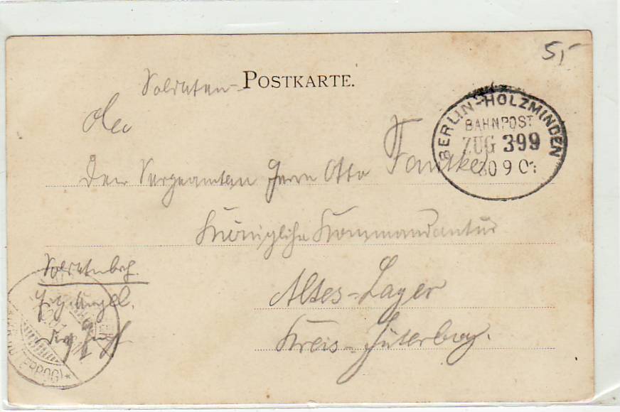 Bahnpoststempel Berlin-Holzminden 1901 auf Ansichtskarte Kloster Lehnin