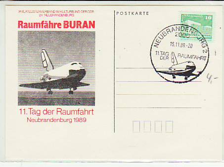 Raumfahrt Shuttle Sonderstempel Belege Neubrandenburg 1989