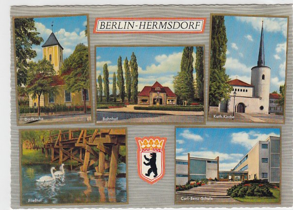 Berlin Reinickendorf Hermsdorf mit Bahnhof ca 1965