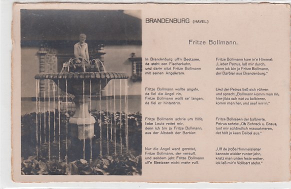 Liedkarten Musik Brandenburg Havel Fritz Bollmann ca 1930