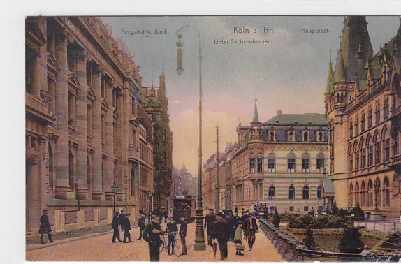 Köln am Rhein Postamt und Bank ca 1910 Köln am Rhein Postamt und Bank ca 1910