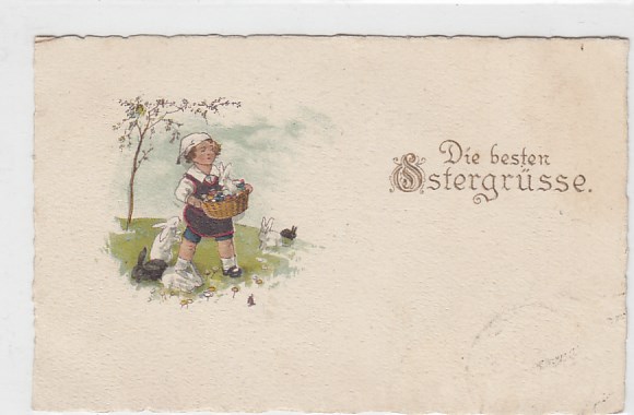 Glückwunsch Frohe Ostern Hasen ca 1925