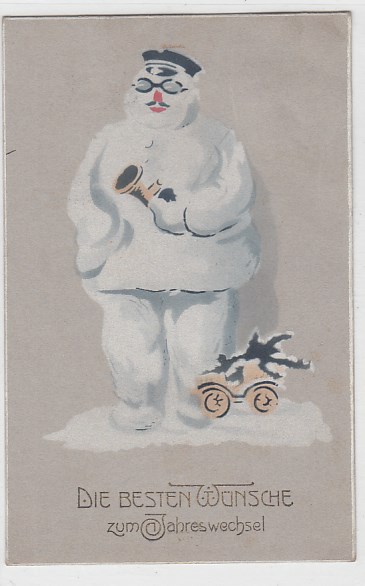 Glückwunsch Neujahr Schneemann 1920 Glückwunsch Neujahr Schneemann 1920