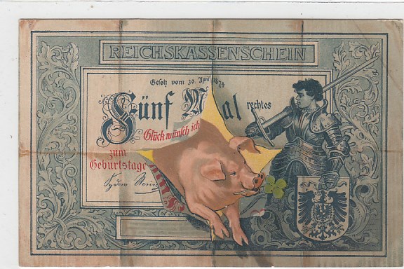Glückwunsch zum Geburtstag Reichsbanknote Geldschein 1906 Glückwunsch zum Geburtstag Reichsbanknote Geldschein 1906