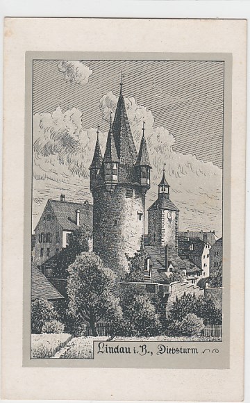 Lindau am Bodensee Diebsturm ca 1930 Lindau am Bodensee Diebsturm ca 1930