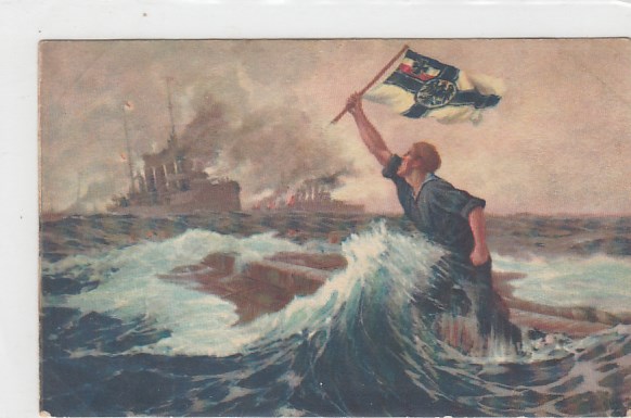 Marine 1.WK Kriegsschiffe Patriotische AK ca 1915