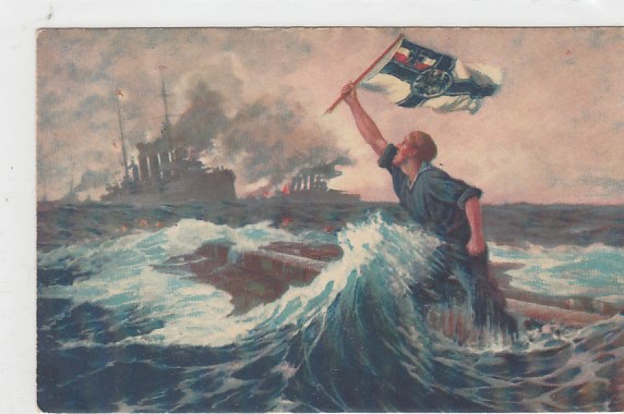 Marine 1.WK Kriegsschiffe Patriotische AK ca 1915