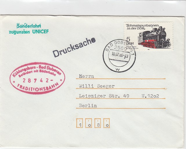 Bad Doberan Briefe Belege Eisenbahn Kleinbahn 1989