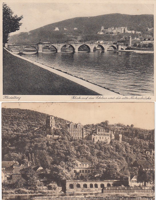 2x alte Ansichtskarte Heidelberg vor 1945