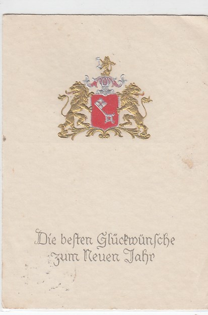 Glückwunsch Neujahr Wappen Karte 1937 Glückwunsch Neujahr Wappen Karte 1937