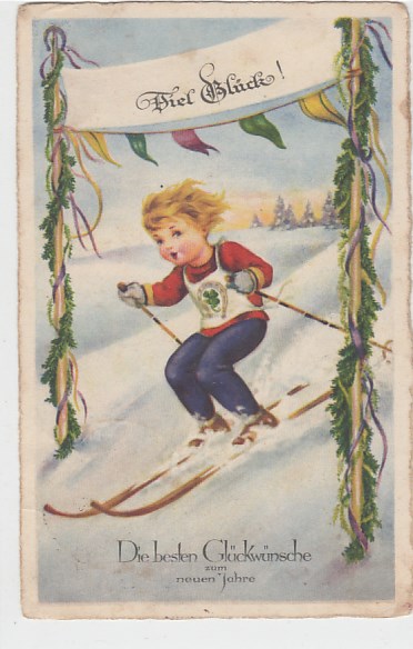Glückwunsch Neujahr Wintersport 1933 Glückwunsch Neujahr Wintersport 1933