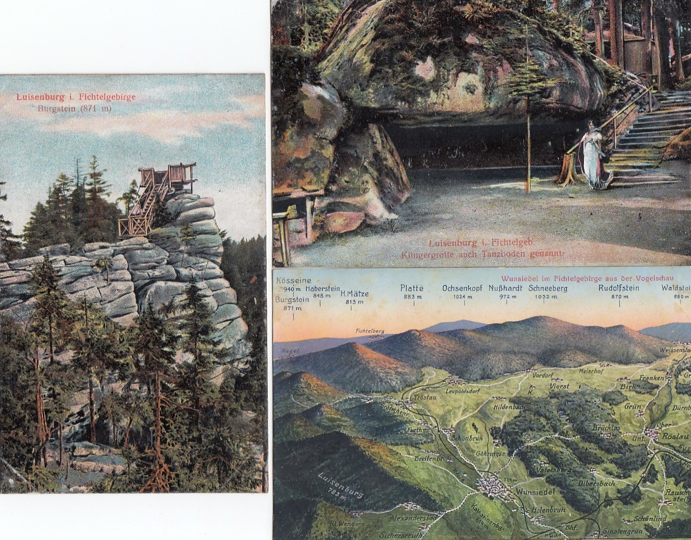 Luisenburg bei Wunsiedel Fichtelgebirge 3x alte Ansichtskarte ca 1920 Luisenburg bei Wunsiedel Fichtelgebirge 3x alte Ansichtskarte ca 1920