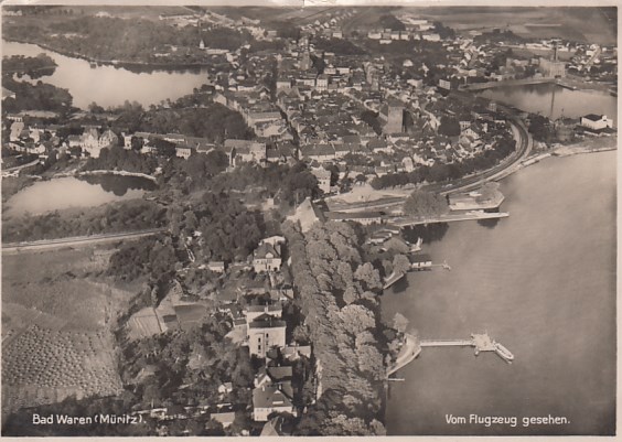 Waren an der Müritz in Mecklenburg Luftbild ca 1930