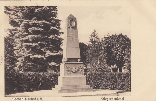 Ostseebad Heringsdorf Usedom OT Neuhof Kriegerdenkmal 1932