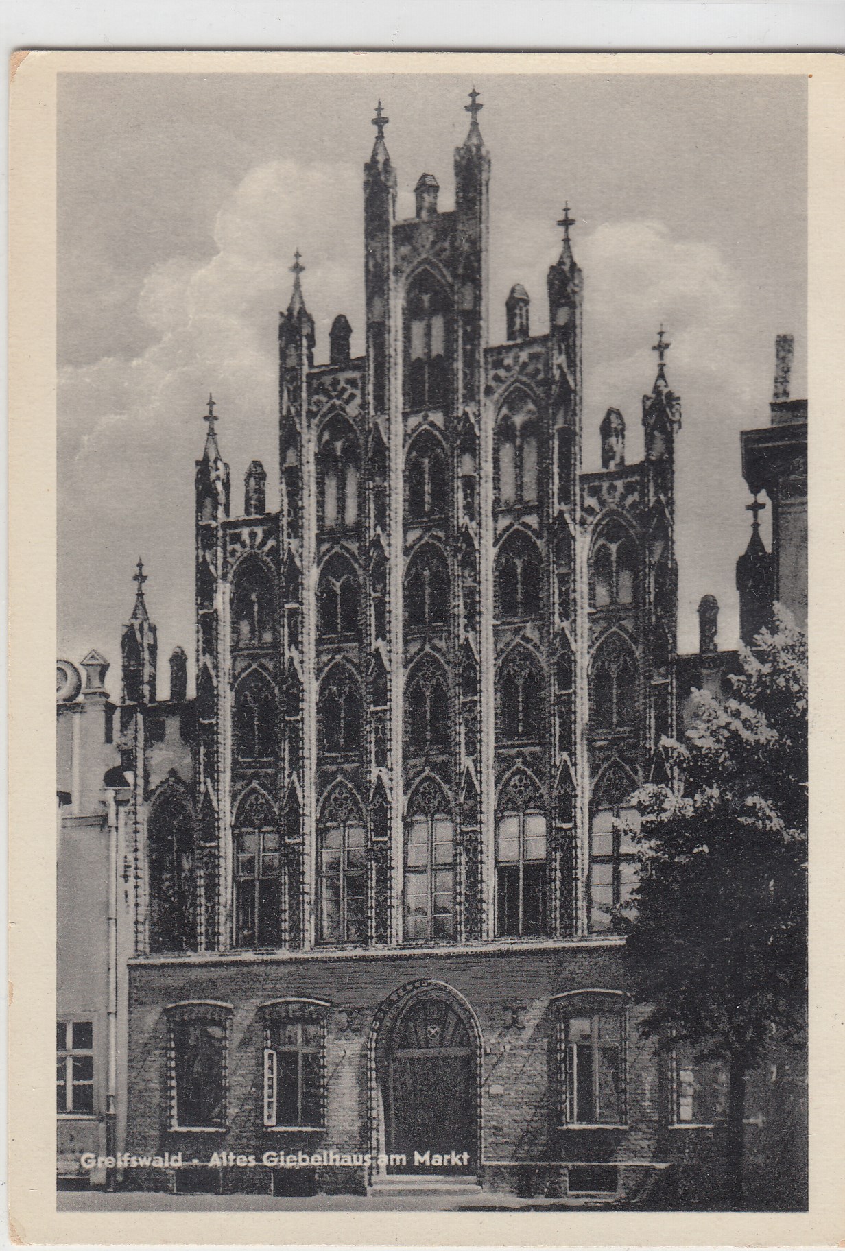 Greifswald Altes Giebelhaus ca 1950