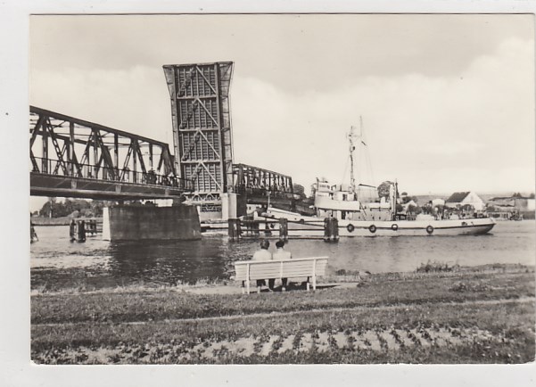 Wolgast Mecklenburg Hafen Brücke 1973