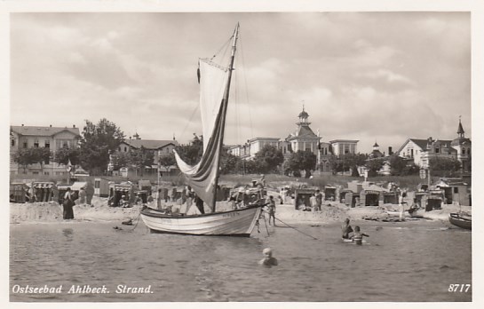 Ostseebad Ahlbeck Segelboot ca 1940 Ostseebad Ahlbeck Segelboot ca 1940