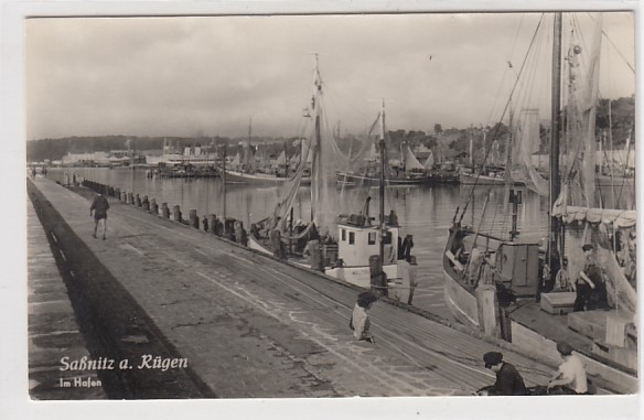 Sassnitz-Saßnitz auf Rügen Fischerboote Hafen 1959